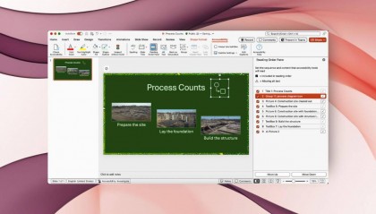 微软 Mac 版 PowerPoint 测试 Reading Order Pane 功能