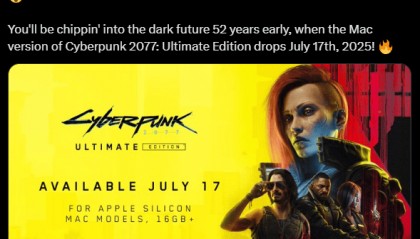 《赛博朋克2077:终极版》明日登陆苹果Mac：支持光追